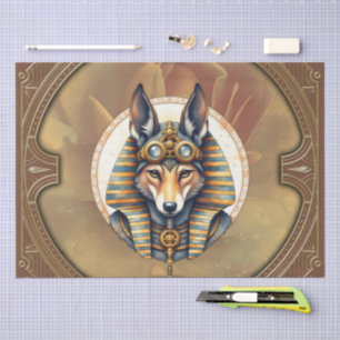 Steampunk Anubis Fox Portrait Tissue Paper