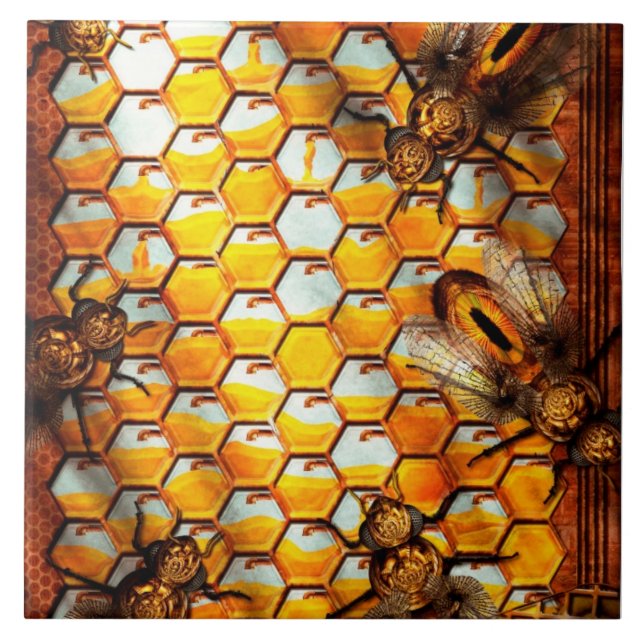 Steampunk - Apiary - The hive Ceramic Tile (Front)