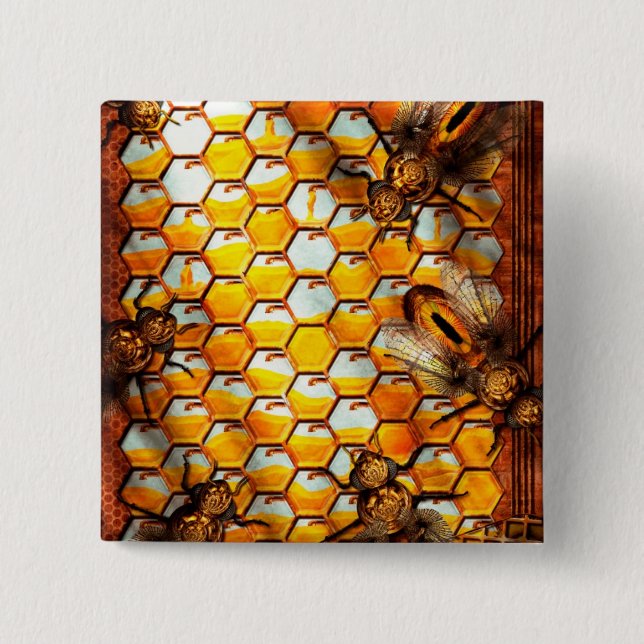 Steampunk - Apiary - The hive Pinback Button (Front)
