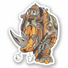 Steampunk Armor RHINO Mechanical Geek Chic Sticker