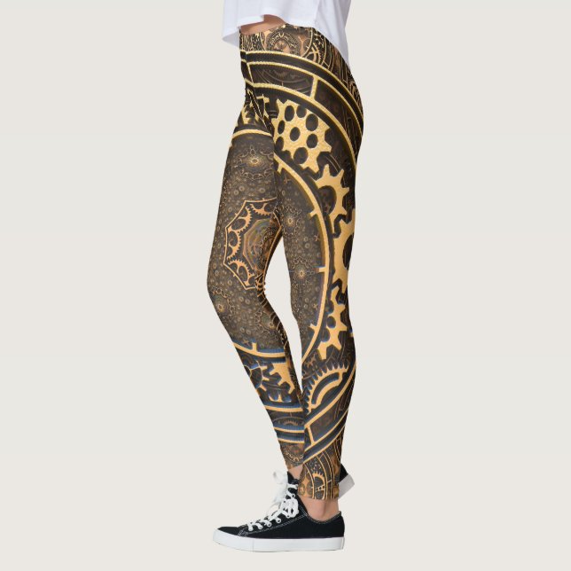Steampunk Art Clock Leggings (Left)