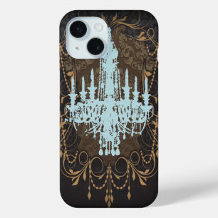 steampunk art deco vintage chandelier iPhone 15 case
