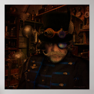 Steampunk Art - Fantasy Inventor Captain Sean Poster
