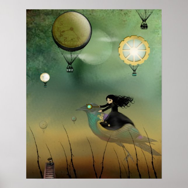 Steampunk Art Poster - Steampunk Flight (Front)