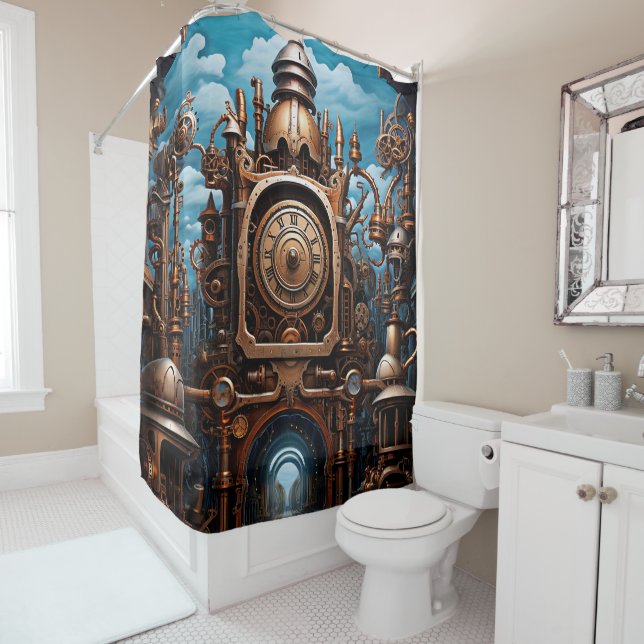 Steampunk Art Shower Curtain (In Situ)