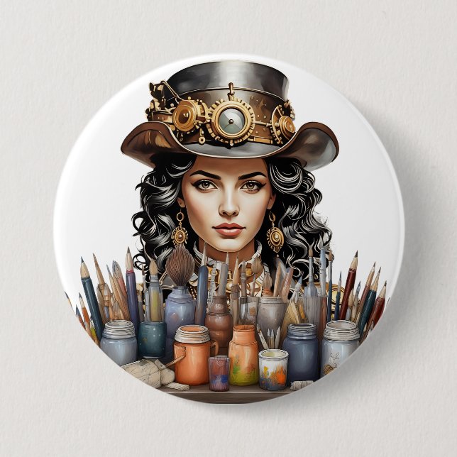 Steampunk Artist Button (Front)