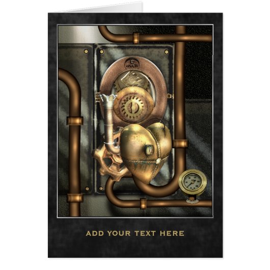 Steampunk At Heart Personalized Cards (Front)