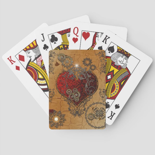 Steampunk, awesome heart poker cards (Back)
