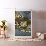 Steampunk, awesome   mechanical owl fabric