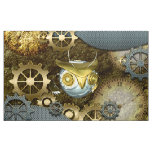 Steampunk, awesome   mechanical owl with gears fabric