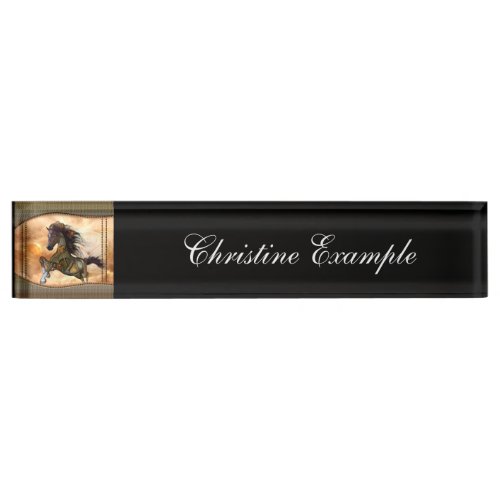 Steampunk awesome steampunk horse nameplate