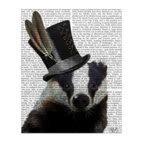 Steampunk Badger in Top Hat Acrylic Print