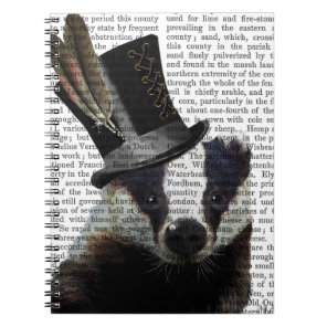 Steampunk Badger in Top Hat Notebook