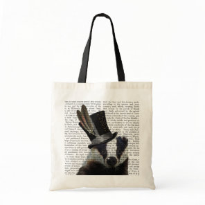 Steampunk Badger in Top Hat Tote Bag
