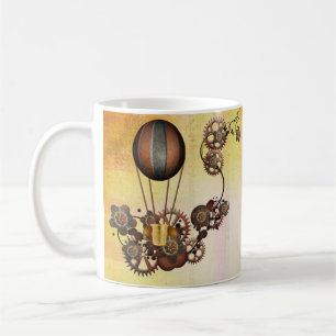 Steampunk Balloon Antique Yellow Coffee Mug