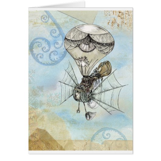 steampunk balloon cards (Front)