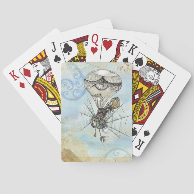 steampunk balloon poker cards (Back)