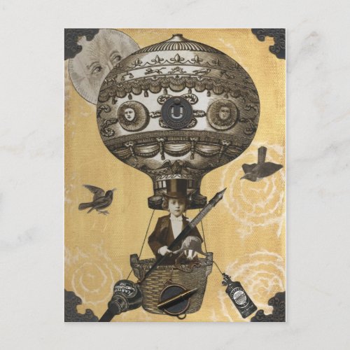 Steampunk Balloon Postcard