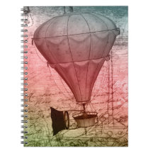 Steampunk balloon Sketch Hardcover Notebook