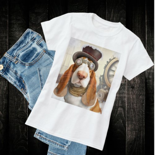 Steampunk Basset Hound T_Shirt