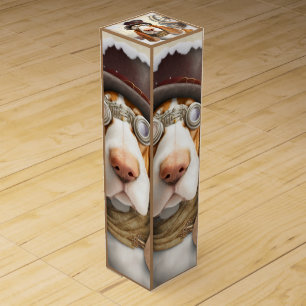 Steampunk Basset Hound Wine Box