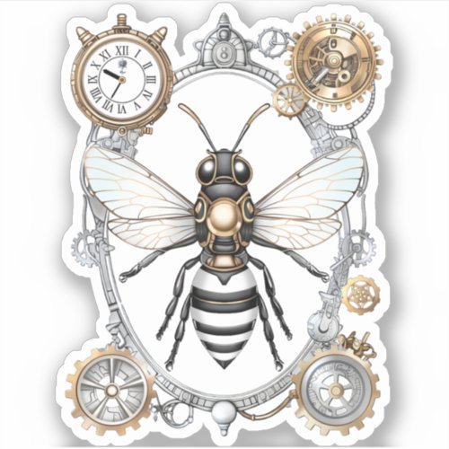 Steampunk Bee Insect Honey bees Sticker Robotic