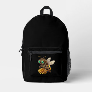 Steampunk Bee Printed Backpack