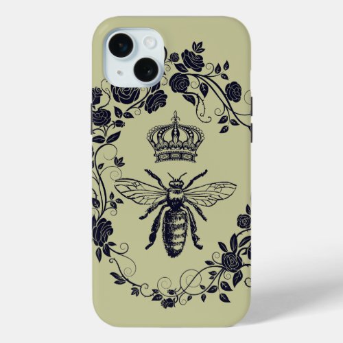 steampunk beekeeper boss lady bee queen crown iPhone 15 plus case