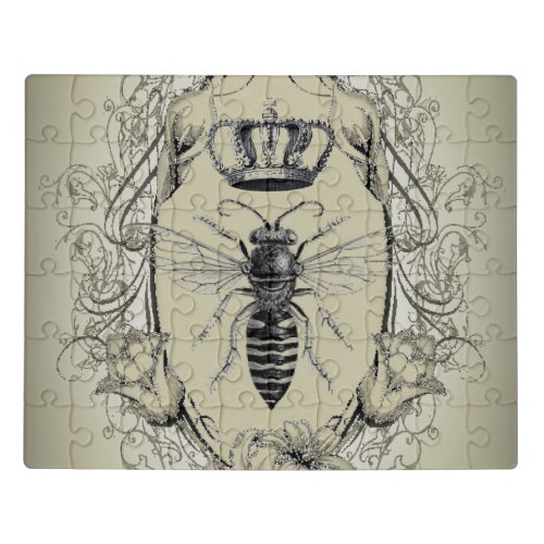 steampunk beekeeper boss lady bee queen crown jigsaw puzzle