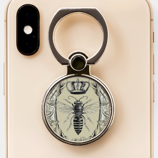 steampunk beekeeper boss lady bee queen crown phone ring stand (Close Up)
