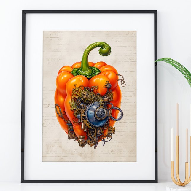Steampunk Bell pepper wall art, kitchen Poster (Creator Uploaded)