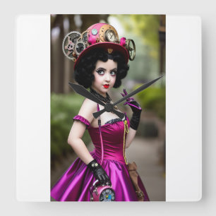 Steampunk Betty Boop Clock