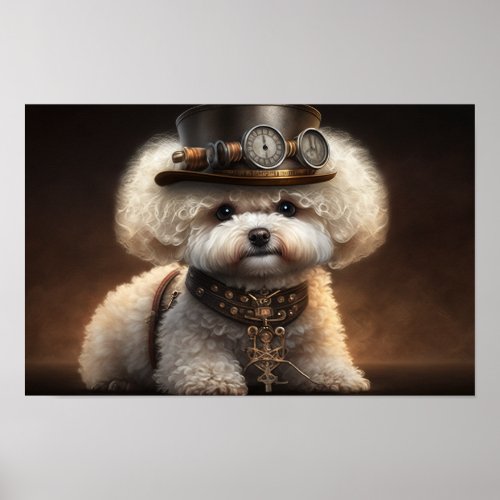 Steampunk Bichon Frise Poster