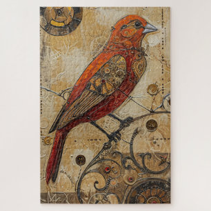 Steampunk Bird Art Difficult  Jigsaw Puzzle