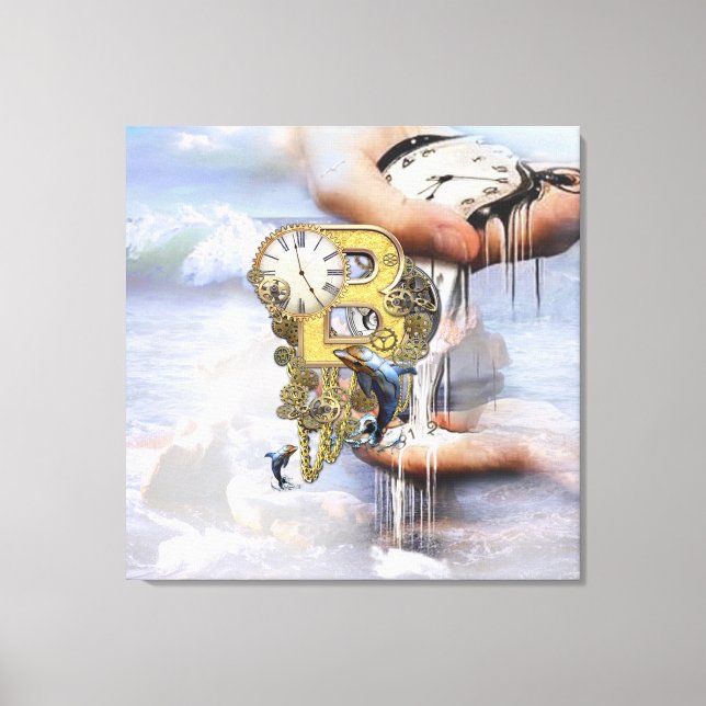 Steampunk Birthday letter B Canvas Print (Front)
