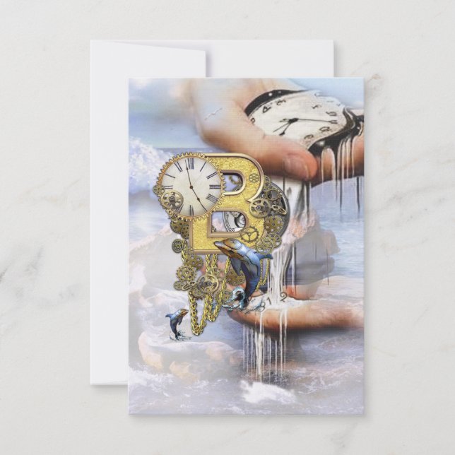 Steampunk birthday letter B Card (Front)