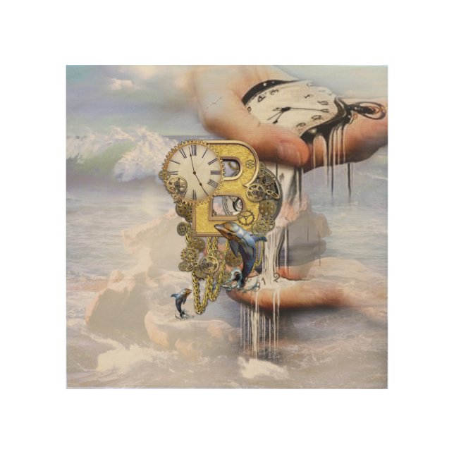 Steampunk Birthday letter B Wood Wall Decor (Front)