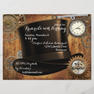 Steampunk Birthday Party Invitation