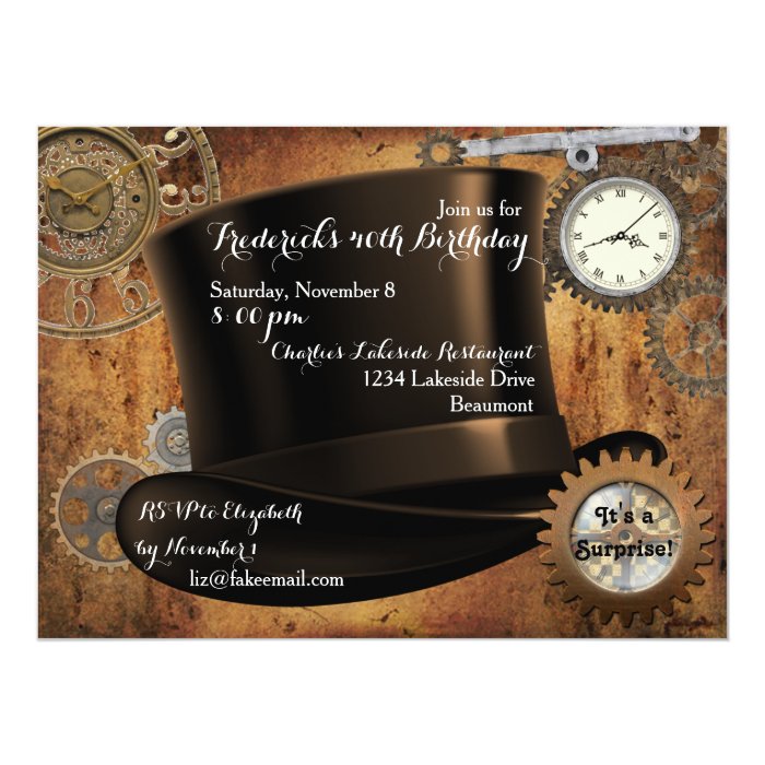 Steampunk Birthday Party Invitation Zazzle