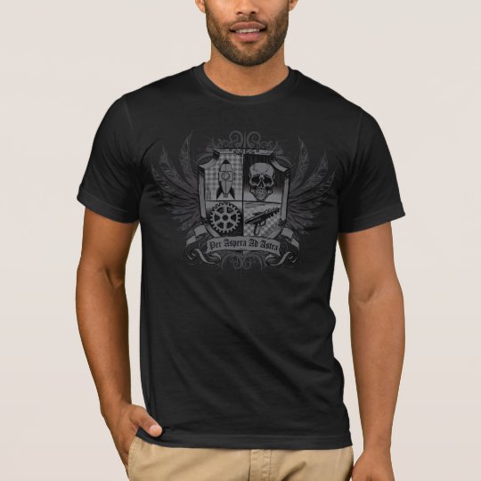 Steampunk Black Per Aspera Ad Astra T Shirt Zazzle Com