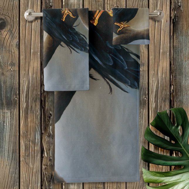 Steampunk Black Raven Bath Towel Set (Creator Uploaded)