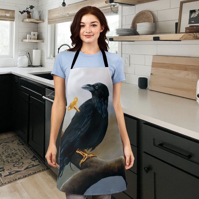 Steampunk Black Raven Wind-Up Key Mechanical Apron (Creator Uploaded)