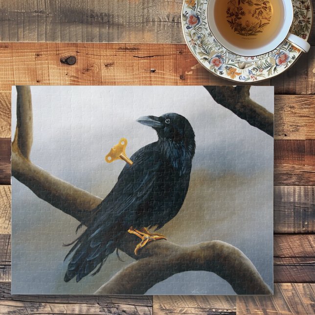 Steampunk Black Raven Wind-Up Key Mechanical Jigsaw Puzzle (Creator Uploaded)
