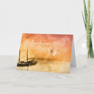 Steampunk Bon Voyage Quote Greeting Card