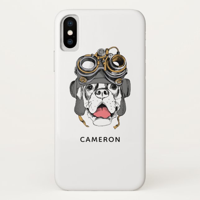 Steampunk Boxer | Add Your Name Case-Mate iPhone Case (Back)