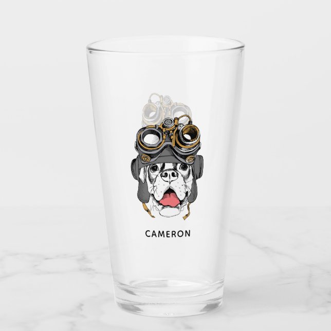 Steampunk Boxer | Add Your Name Glass (Front)