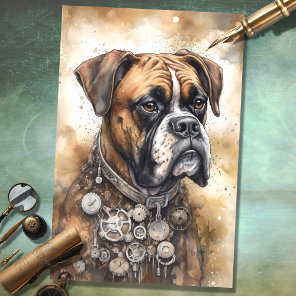 Steampunk Boxer Dog 1 Decoupage Paper