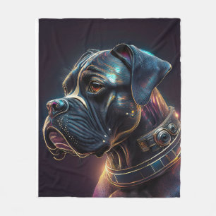Steampunk Boxer Dog Fleece Blanket
