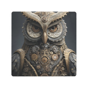 Steampunk Brass Sentinel Metal Print