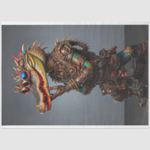 Steampunk Brightly Colored Alligator Decoupage Tissue Paper